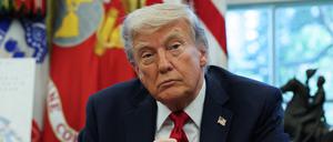 US-Präsident Donald Trump im Oval Office im Weißen Haus am 23. April 2025.