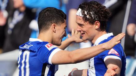 Mach’s gut, Junge. Fabian Reese (r.) muss nach dieser Saison Abschied nehmen von Ibrahim Maza. 