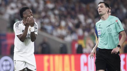 Haderte viel mit dem Schiedsrichter: Vinicius Junior von Real Madrid.