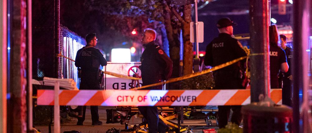 Die Polizei in Vancouver sichert den Tatort.