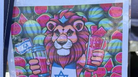 Werbeplakat des Restaurants „Feinberg’s“ auf dem Israeltag der DIG