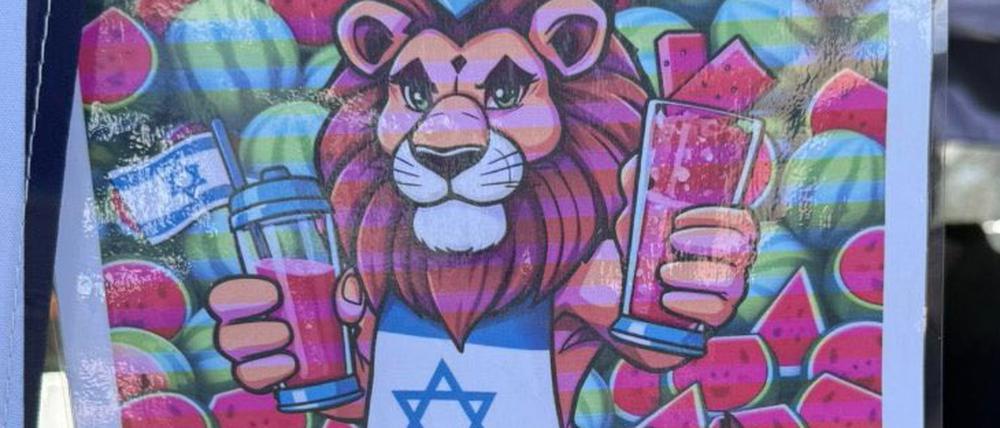 Werbeplakat des Restaurants „Feinberg’s“ auf dem Israeltag der DIG