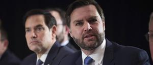 Arbeiten gegeneinander: US-Außenminister Rubio (l.) und Vizepräsident Vance (r.)