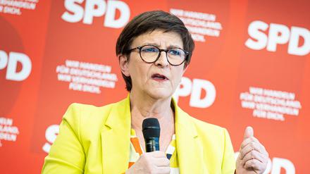 Saskia Esken, SPD-Bundesvorsitzende, spricht bei einer Dialogkonferenz zum Start des SPD-Mitgliedervotums (Archivbild).