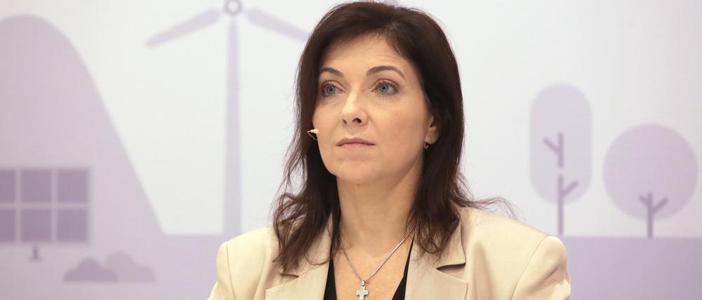 Katherina Reiche auf einer Messe als Chefin des Energieversorgers Westenergie.