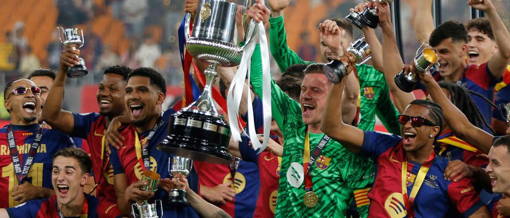 Den Pokalsieg Barcelonas feierte Marc-André ter Stegen als Ersatztorwart.