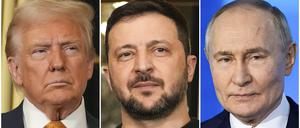 US-Präsident Donald Trump, der ukrainische Staatschef Wolodymyr Selenskyj und Kremlchef Wladimir Putin