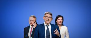 Wechsel ohne viel Vorlauf: Karsten Wildberger, Wolfram Weimer und Katherina Reiche wechseln ohne Karenzzeit von der Wirtschaft ins Kabinett von Friedrich Merz.