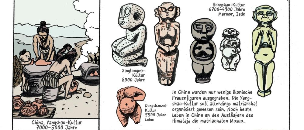 Eine Seite aus Ulli Lusts Comics „Die Frau als Mensch“.