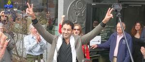 Mohsen Mahdawi nach seiner Freilassung in Burlington, Vermont.