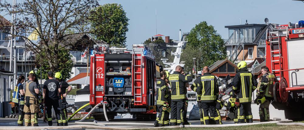 Nach der Explosion der Gasflasche wurde der Bereich weiträumig abgesperrt.