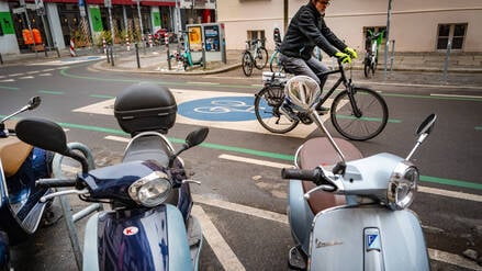 Fahrradstraße  in Berlin.