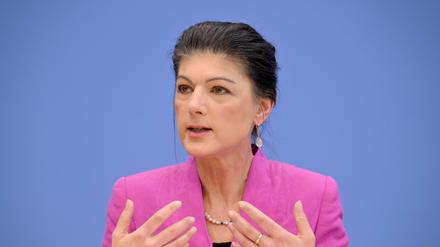 Sahra Wagenknecht, Parteivorsitzende vom Bündnis Sahra Wagenknecht (BSW), spricht im Haus der Bundespressekonferenz auf einer Pressekonferenz (Archivbild).