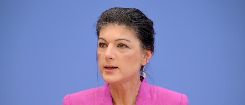Sahra Wagenknecht, Parteivorsitzende vom Bündnis Sahra Wagenknecht (BSW), spricht im Haus der Bundespressekonferenz auf einer Pressekonferenz (Archivbild).