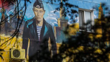 Überall Putin: Eine bemalte Hauswand in Sewastopol. (Archivbild von 2015)