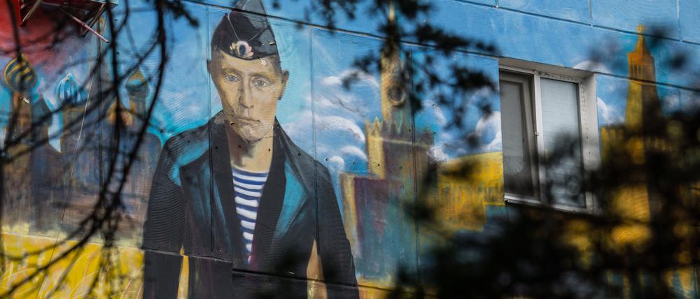 Überall Putin: Eine bemalte Hauswand in Sewastopol. (Archivbild von 2015)