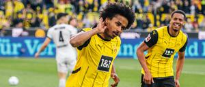 Erst Reservist, dann Doppeltorschütze. Karim Adeyemi ist mit Dortmund wieder auf Kurs.
