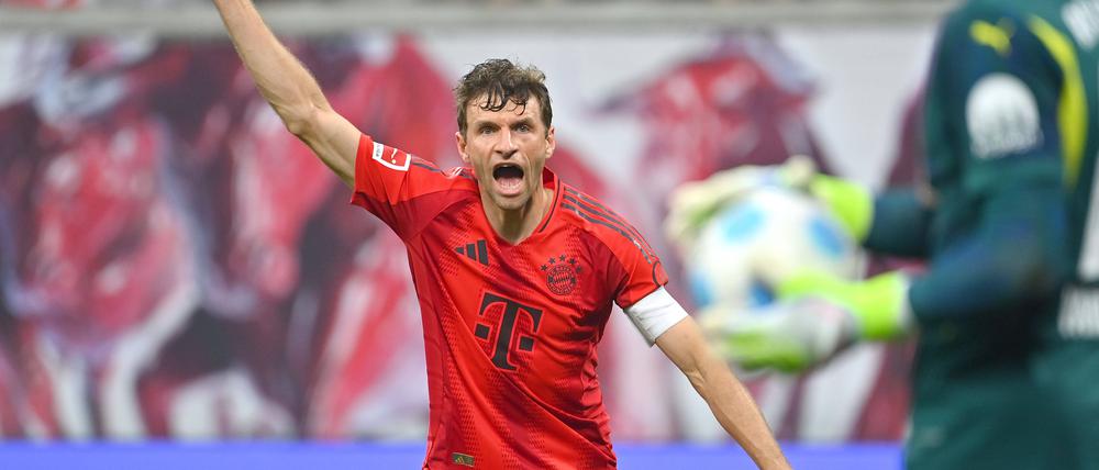 Thomas Müller beim Spiel gegen RB Leipzig am 3. Mai 2025.