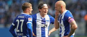 Wer bleibt? Wer geht? Michael Cuisance (links) bleibt bei Hertha. Bei Fabian Reese und Toni Leistner ist es noch ungewiss.