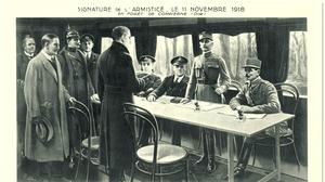 Waffenstillstand zwischen Deutschland und den Alliierten im Wald von Compiègne am 11. November 1918