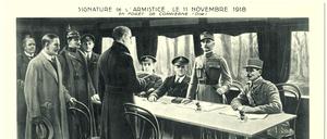 Waffenstillstand zwischen Deutschland und den Alliierten im Wald von Compiègne am 11. November 1918