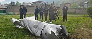 Das Foto soll einen von Pakistan abgeschossenen indischen Kampfjet zeigen.
