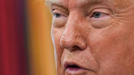 Donald Trump in Nahaufnahme am 6. Mai im Oval Office.