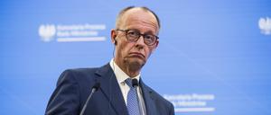 Friedrich Merz bei seinem Besuch in Warschau.