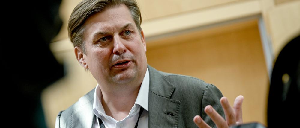 Maximilian Krah (AfD) gibt ein Interview.