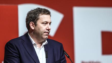 SPD-Chef Lars Klingbeil auf dem Parteitag der NRW-SPD in Duisburg.