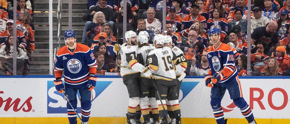Die Vegas Golden Knights jubelten in letzter Sekunde über den Sieg in Edmonton.