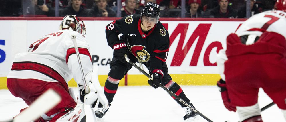 Tim Stützle spielte mit den Ottawa Senators in den Play-offs, jetzt verstärkt er das deutsche Team.