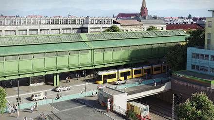 So soll die neue Brücke an der Schönhauser Allee aussehen.