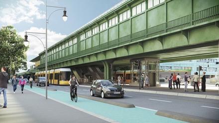 Die neue Brücke erhält einen geschützten Radstreifen und eine breitere Mittelpromenade samt Tram-Haltestellen.