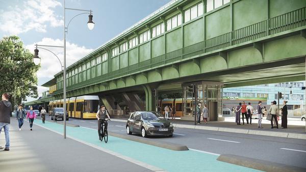 Die neue Brücke erhält einen geschützten Radstreifen und eine breitere Mittelpromenade samt Tram-Haltestellen.