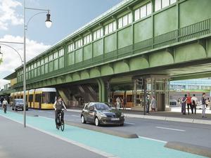 Die neue Brücke erhält einen geschützten Radstreifen und eine breitere Mittelpromenade samt Tram-Haltestellen.