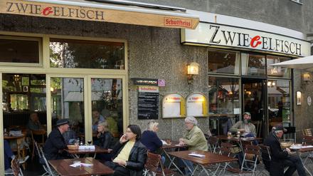 Das Lokal "Zwiebelfisch" am Savignyplatz in Charlottenburg.