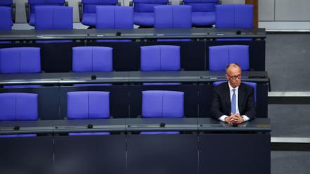 Friedrich Merz nach seiner holprigen Wahl zum Kanzler am 6. Mai im Bundestag.