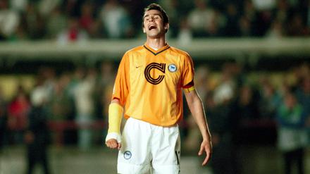 Es begann in der Champions League. In der Saison 1999/2000 spielten Hertha und Michael Preetz erstmals in Nike-Trikots.