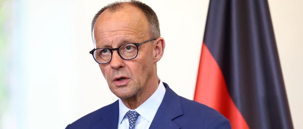 Friedrich Merz bei einer Pressekonferenz am 13. Mai 2025.
