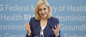 Nina Warken (CDU), neue Bundesministerin für Gesundheit, spricht während einer Übergabezeremonie im Bundesministerium für Gesundheit. 