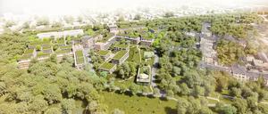 Visualisierung des Neubauquartiers der Gesobau auf dem Gelände der ehemaligen Karl-Bonhoeffer-Nervenklinik