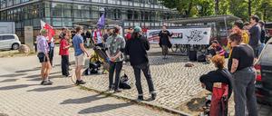Kundgebung vor dem Arbeitsgericht Potsdam am Mittwoch.