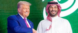 Der saudische Kronprinz Mohammed bin Salman und US-Präsident Donald Trump geben sich die Hände (Symbolbild).