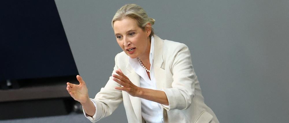 Neue Oppositionsführerin: AfD-Chefin Alice Weidel während ihrer Rede am Mittwoch im Bundestag.