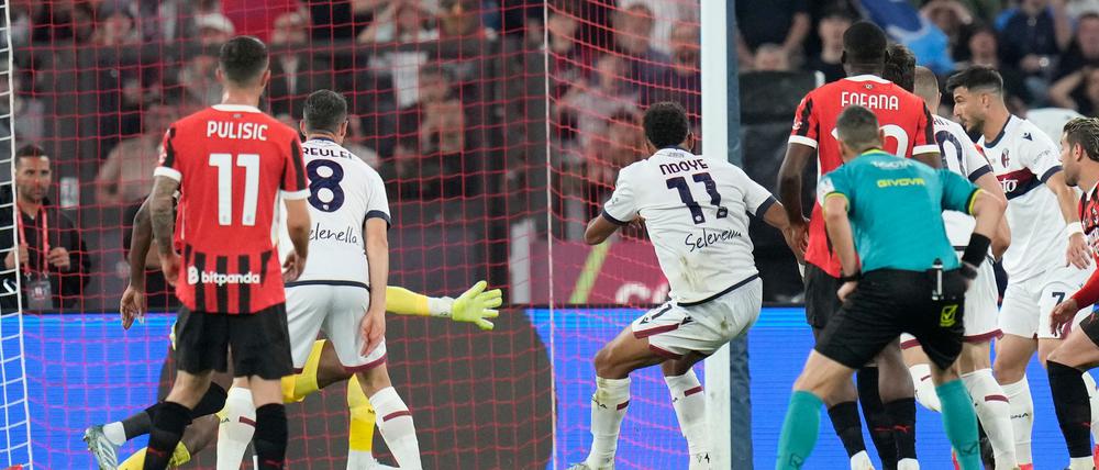 Der entscheidende Moment: Dany Ndoye erzielt das 1:0 gegen Mailand.