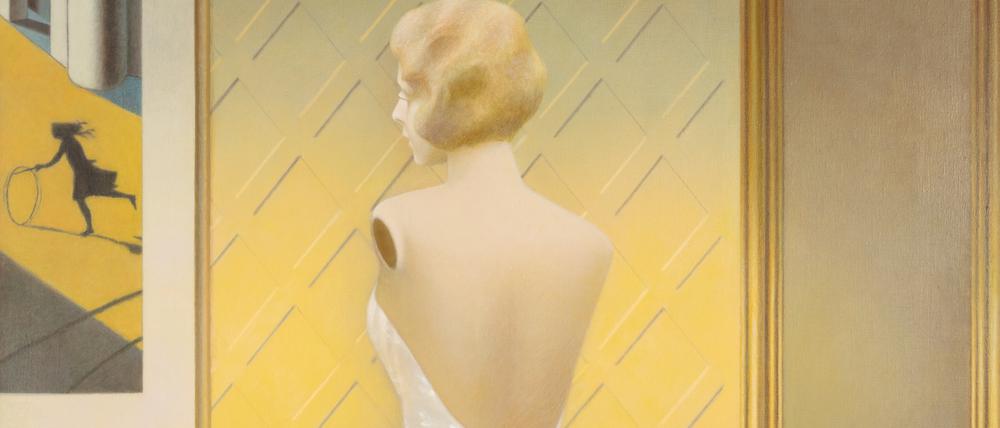 „Schaufenster“ (2016), ein Bild von Almut Heise, ist zum Gallery Weekend in der Galerie Esther Schipper zu sehen. Parallel stellt die vielfach ausgezeichnete Malerin, Jahrgang 1944, im Kunsthandel Wolfgang Werner aus.