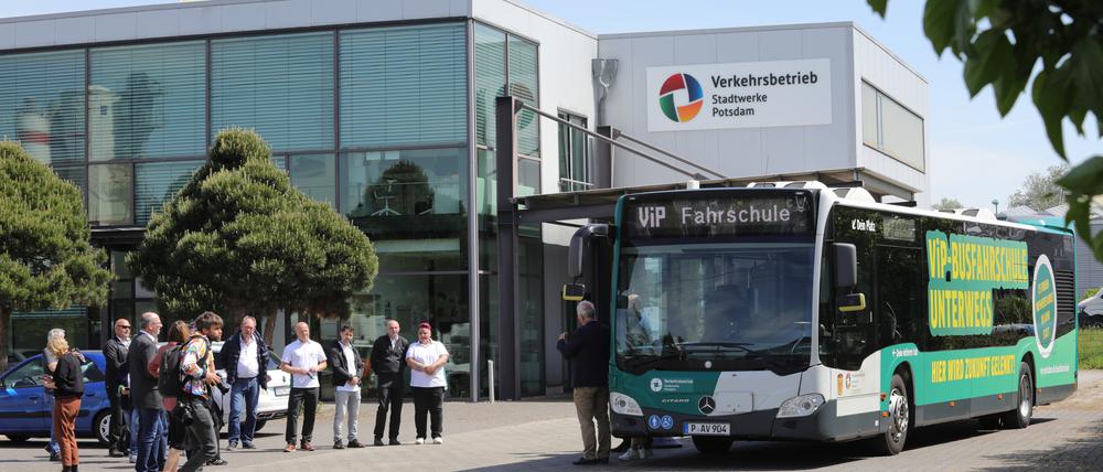 Das neue Gebäude für die Busfahrschule in Potsdam. 