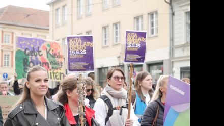 Demo zum Kita-Kollaps in Potsdam. Foto: Katharina Henke