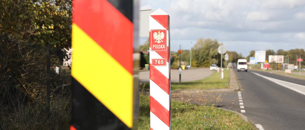 Die Grenze zwischen Deutschland und Polen im Landkreis Uckermark in Brandenburg